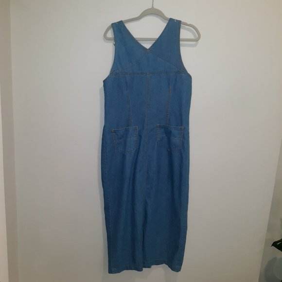 Jean Dress with Silver Buckles Size Large - Picture 3 of 4